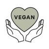 Hand with heart with "VEGAN" text - SWATI Cosmetics is a vegan friendly brand.