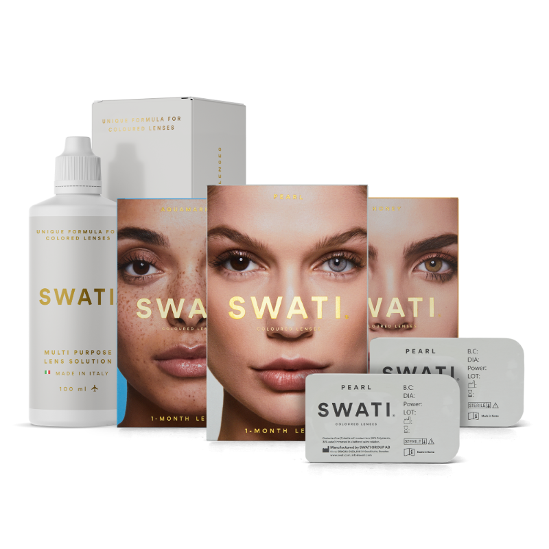 SWATI Cosmetic Glam Bundle - 3 shades - 1 Month - 1 Lens Solution