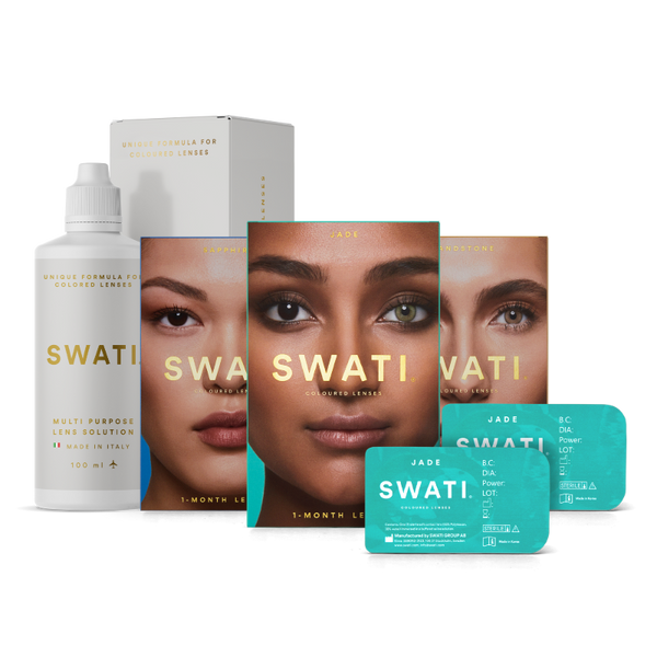 SWATI Cosmetic Natural Bundle - 3 shades - 1 Month - 1 Lens Solution