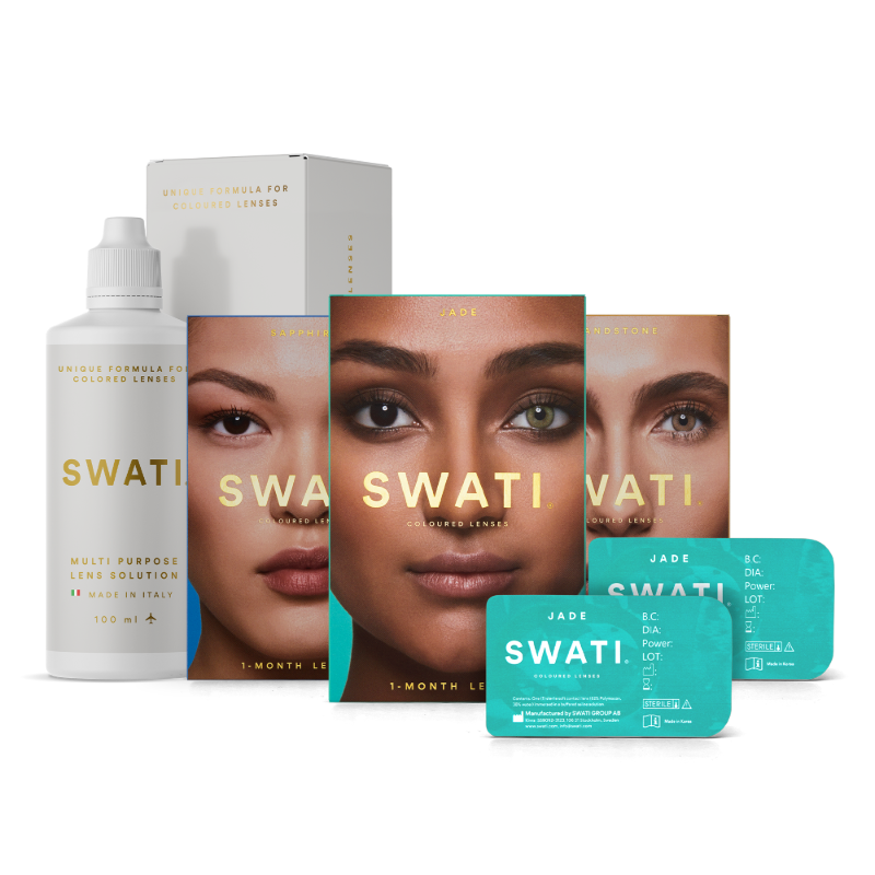 SWATI Cosmetic Natural Bundle - 3 shades - 1 Month - 1 Lens Solution